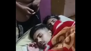 Desi Indian gay cumming on sleeping friends face